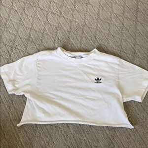 White Adidas Crop Top